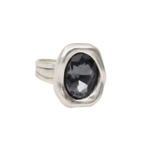 Handmade Crystal Pewter Rings - NR6098