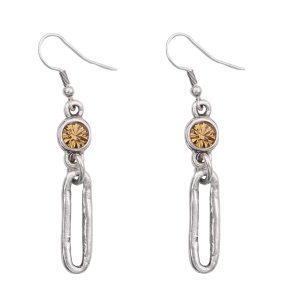 Handmade Crystal Pewter Earrings -1821