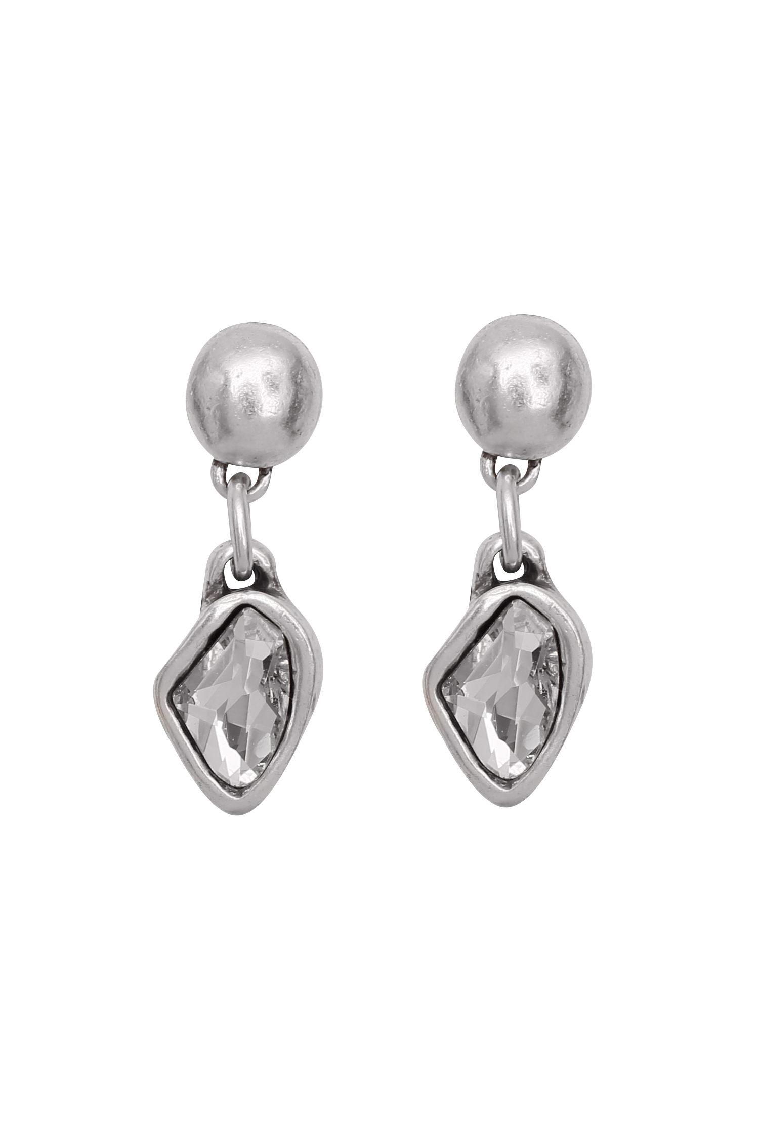 Handmade Crystal Pewter Earrings - 1822