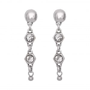 Handmade Crystal Pewter Earrings - 1837