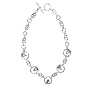 Handmade Crystal Pewter Necklace - 3827