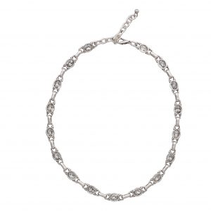 Handmade Crystal Pewter Necklace - 3828