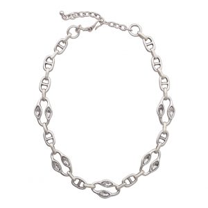 Handmade Crystal Pewter Necklace - 3829