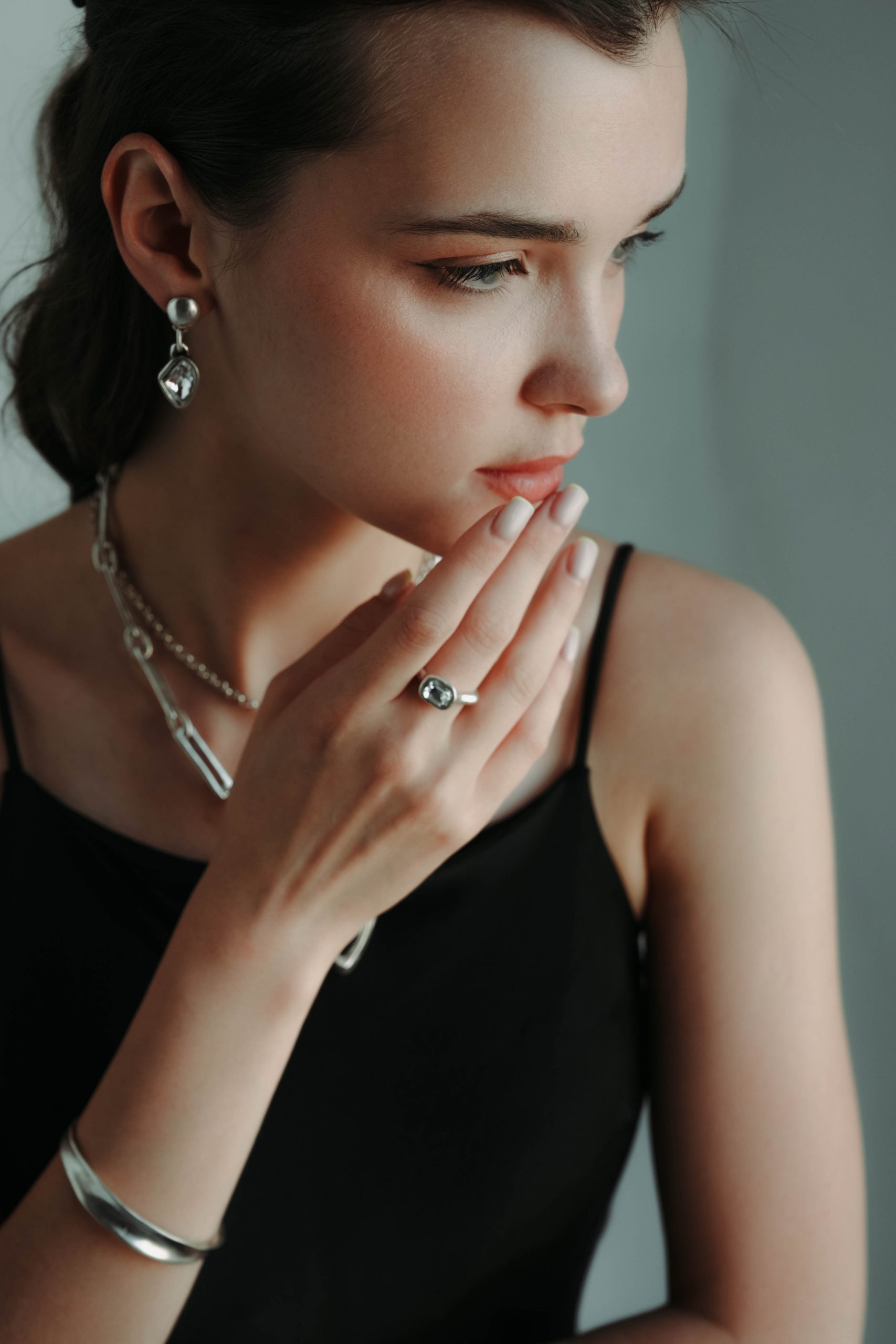 Handmade Crystal Pewter Earrings - 1822 - Image 2