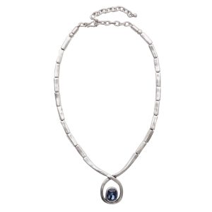 Handmade Crystal Pewter Necklace - 3854