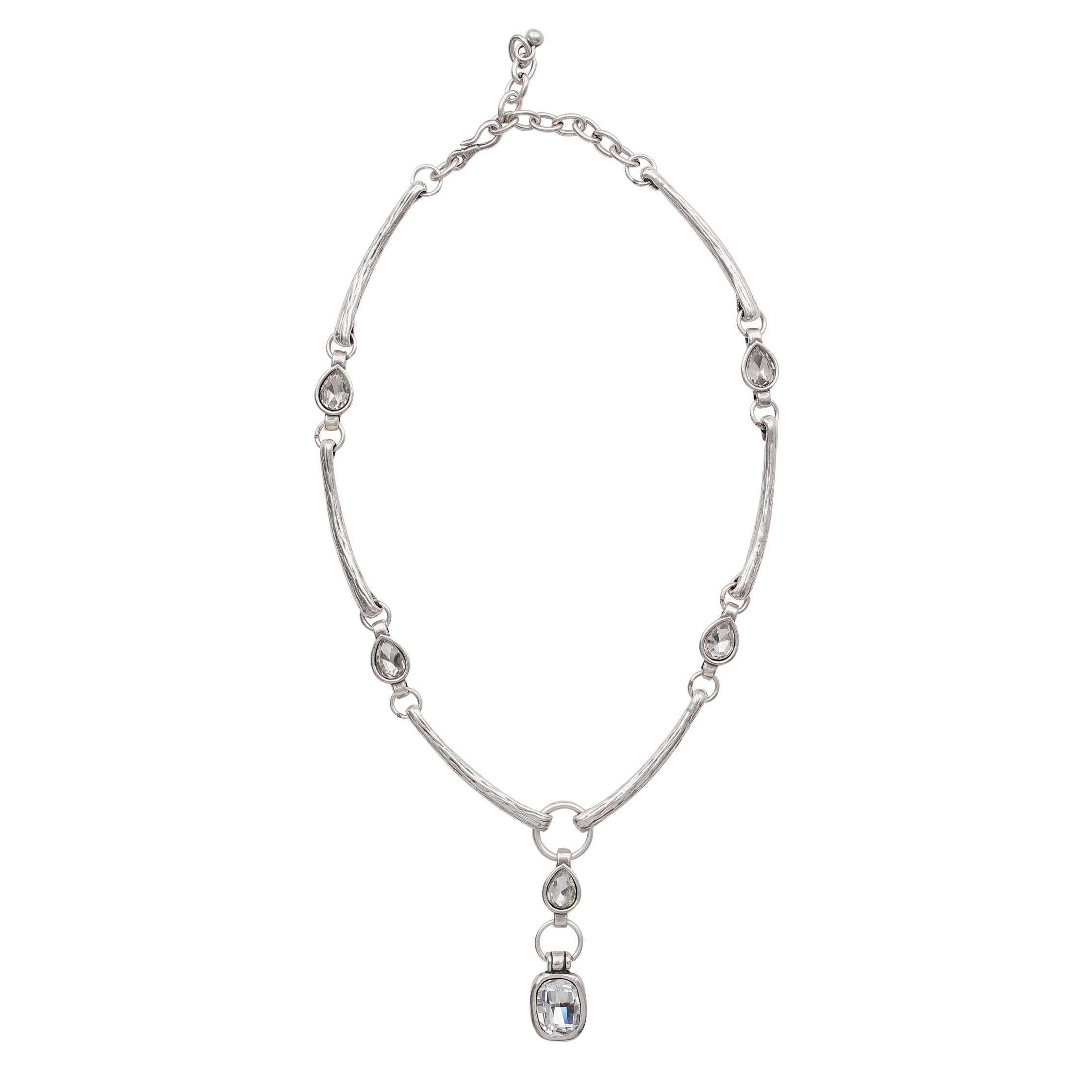 Handmade Crystal Pewter Necklace - 3889