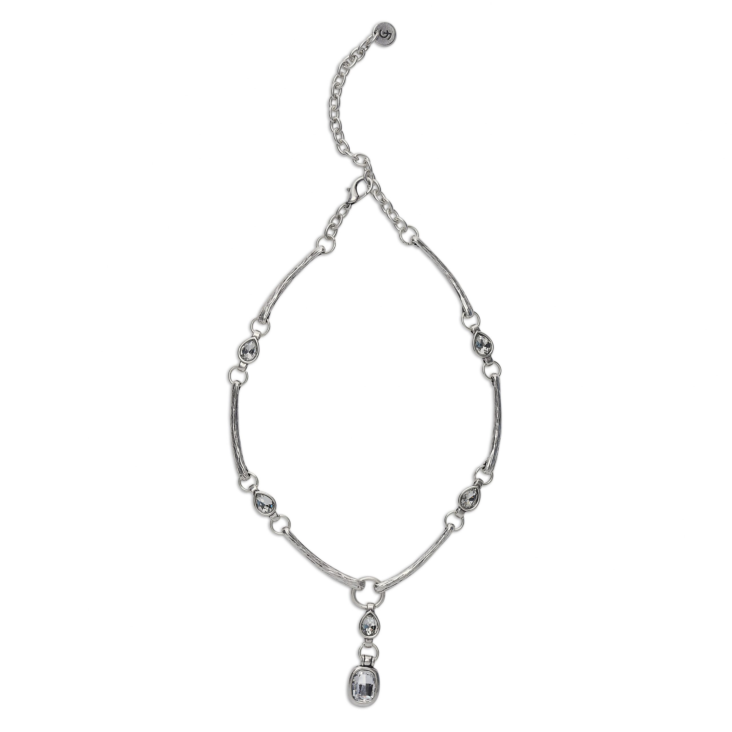 Handmade Crystal Pewter Necklace - 3889 - Image 4