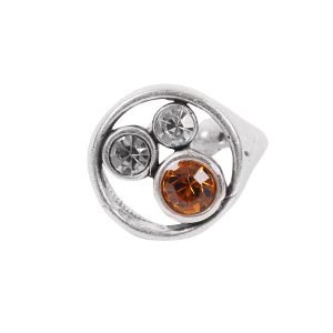 Handmade Crystal Brass Ring - 6812