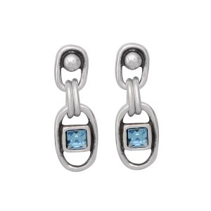 Handmade Crystal Pewter Earrings - 1802