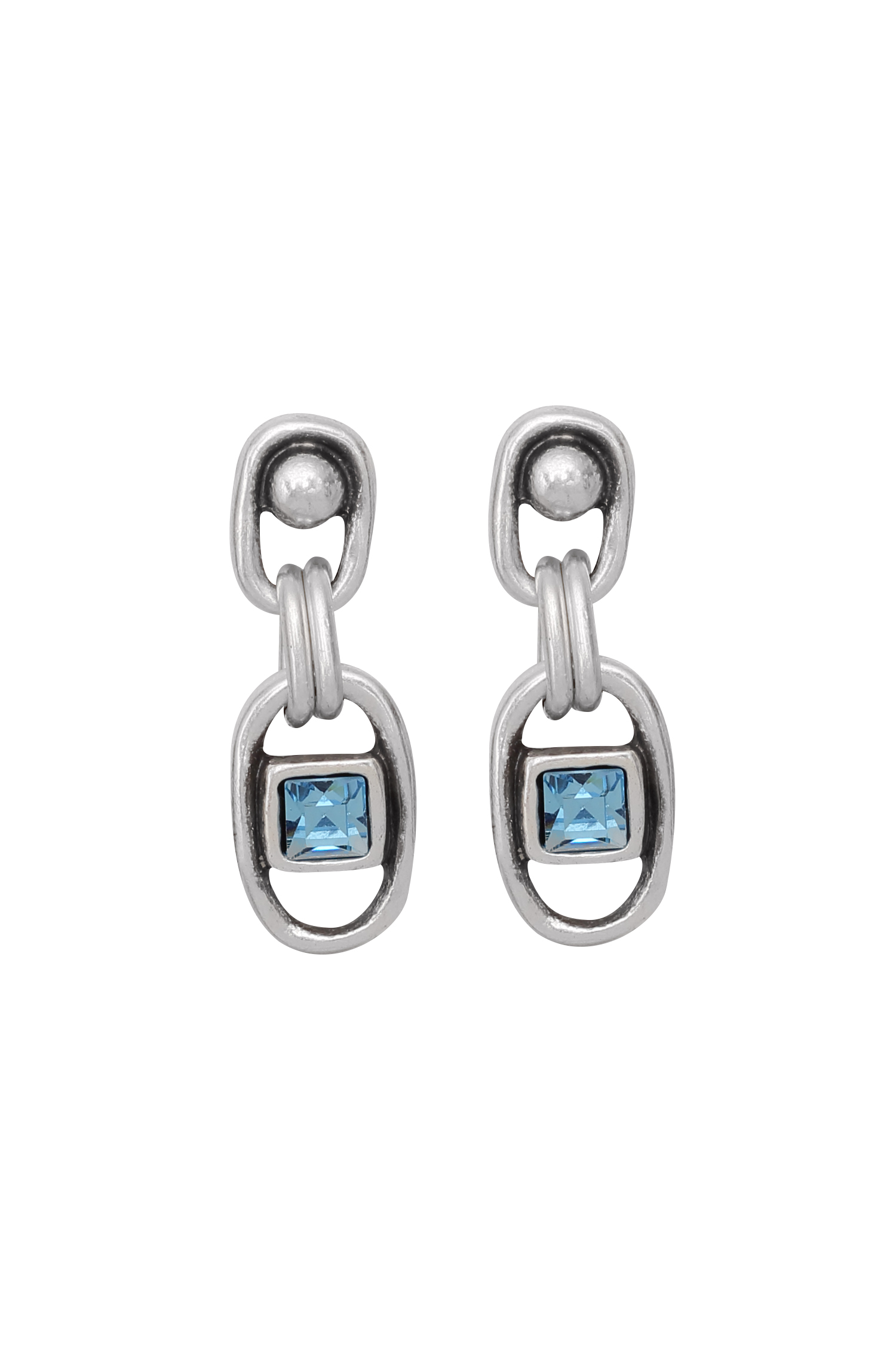 Handmade Crystal Pewter Earrings - 1802