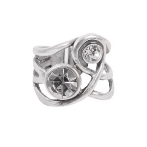 Handmade Crystal Brass Ring - 6820
