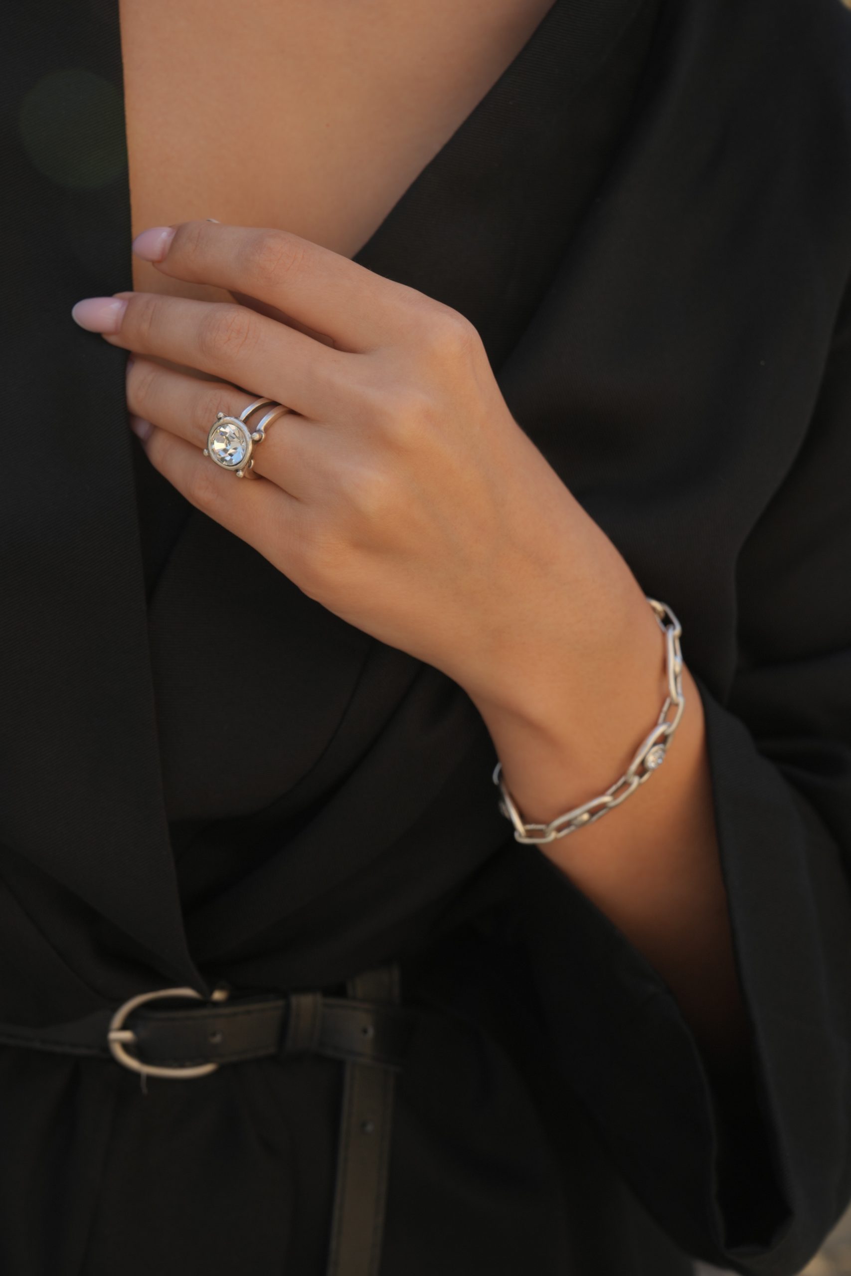 Handmade Crystal Brass Ring - 6825 - Image 2