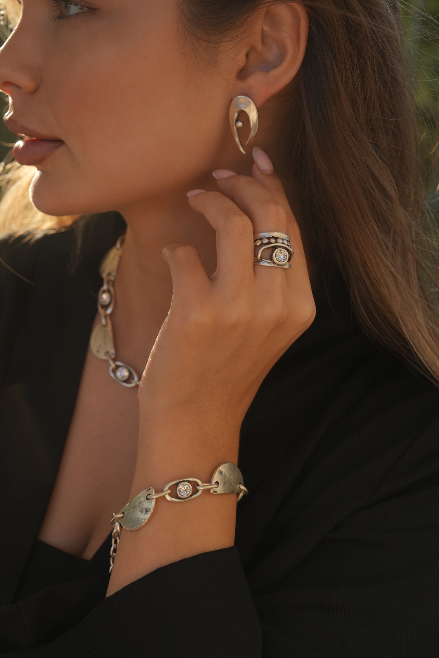 Handmade Crystal Brass Ring - 6822 - Image 2