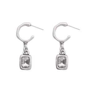 Handmade Crystal Pewter Earrings - 1869