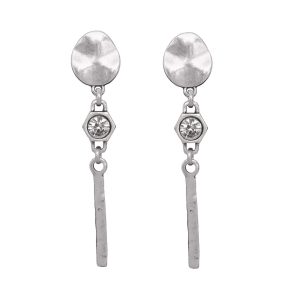 Handmade Crystal Pewter Earrings - 1878