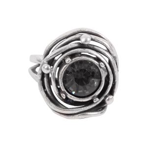 Handmade Crystal Brass Ring - 6839