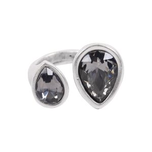 Handmade Crystal Brass Ring - 6845