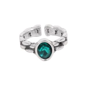 Handmade Crystal Brass Ring - 6851