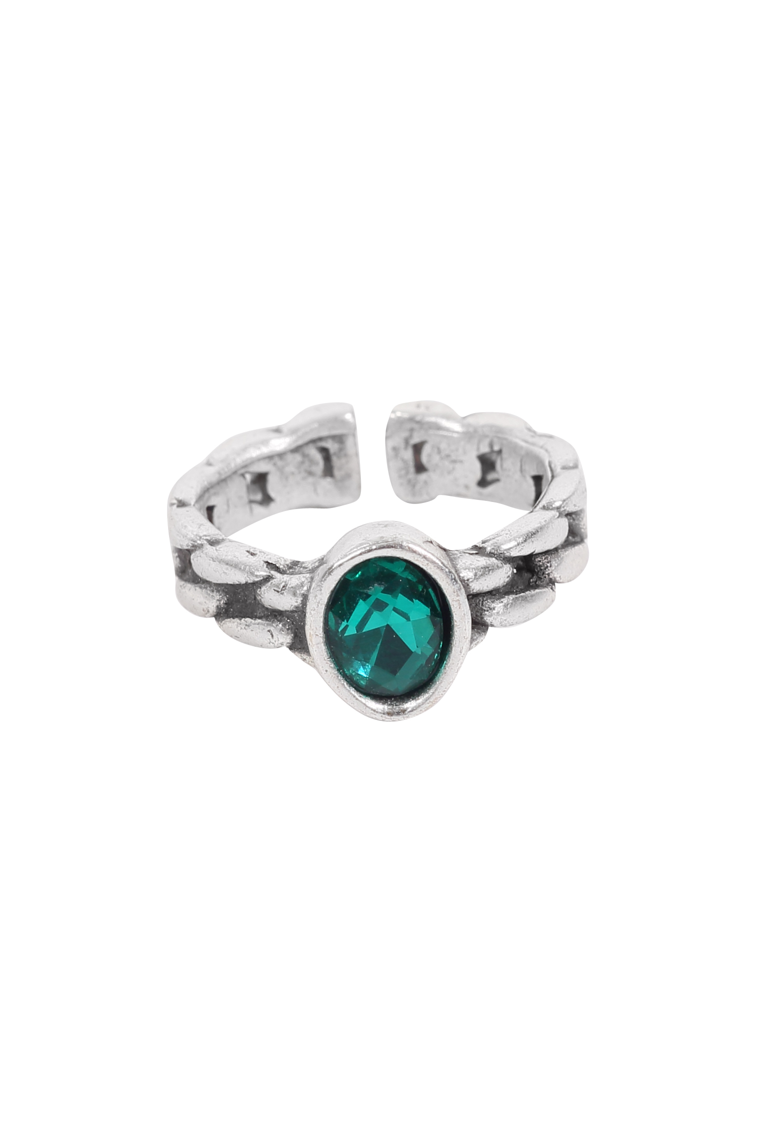 Handmade Crystal Brass Ring - 6851