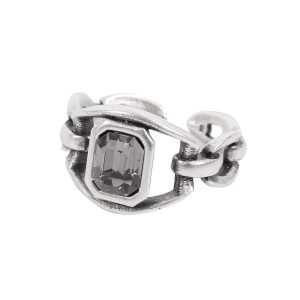 Handmade Crystal Brass Ring - 6846