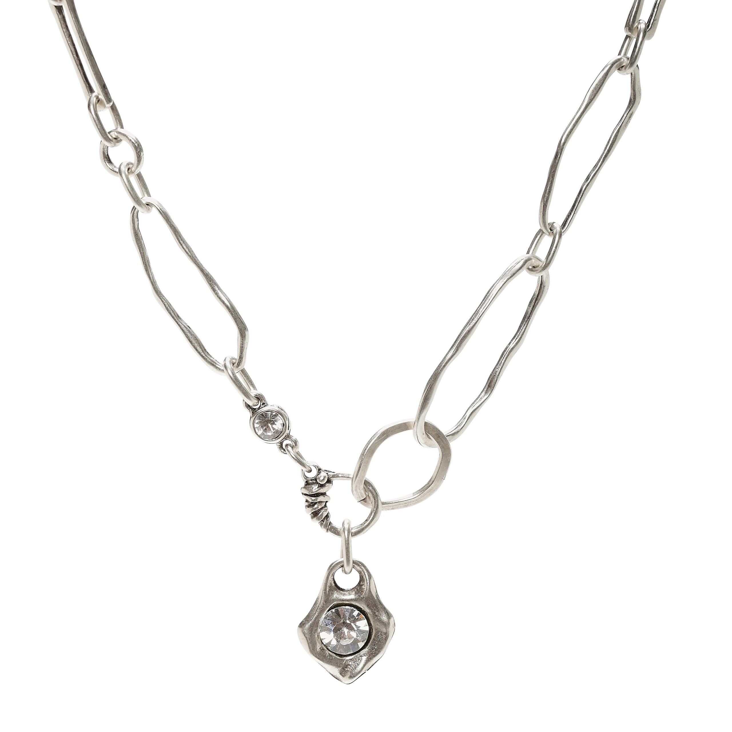 Handmade Crystal Pewter Necklace - 3935 - Image 3