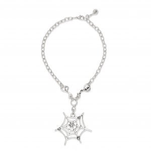 Handmade SpiderWeb Crystal Pewter Necklace - CN109