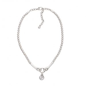 Handmade Crystal Pewter Necklace - 3902
