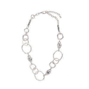 Handmade Crystal Pewter Necklace - 3907