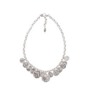 Handmade Boho Coin Pewter Necklace - 3909