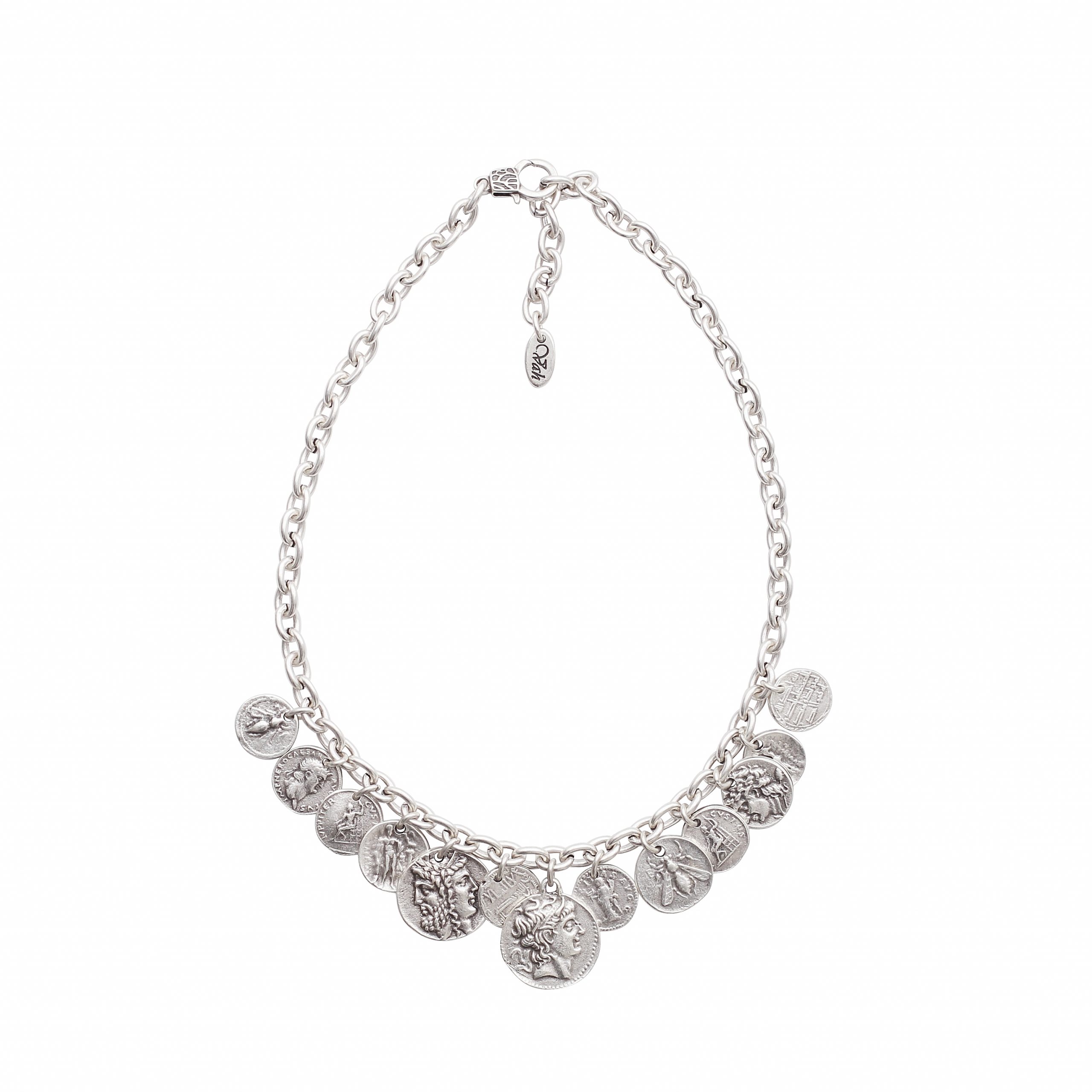 Handmade Boho Coin Pewter Necklace - 3909