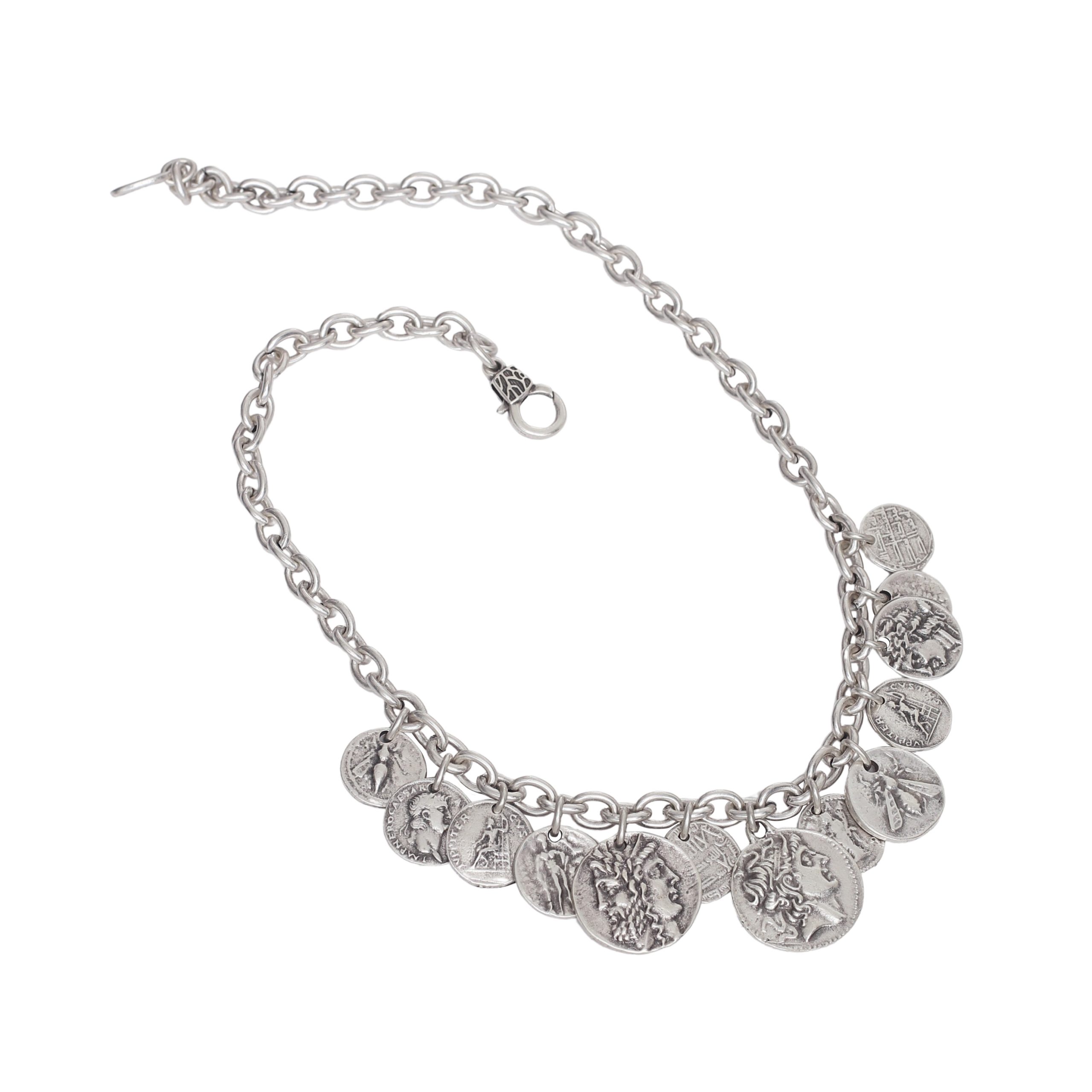 Handmade Boho Coin Pewter Necklace - 3909 - Image 3