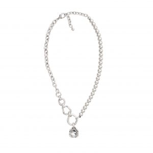 Handmade Crystal Pewter Necklace - 3914