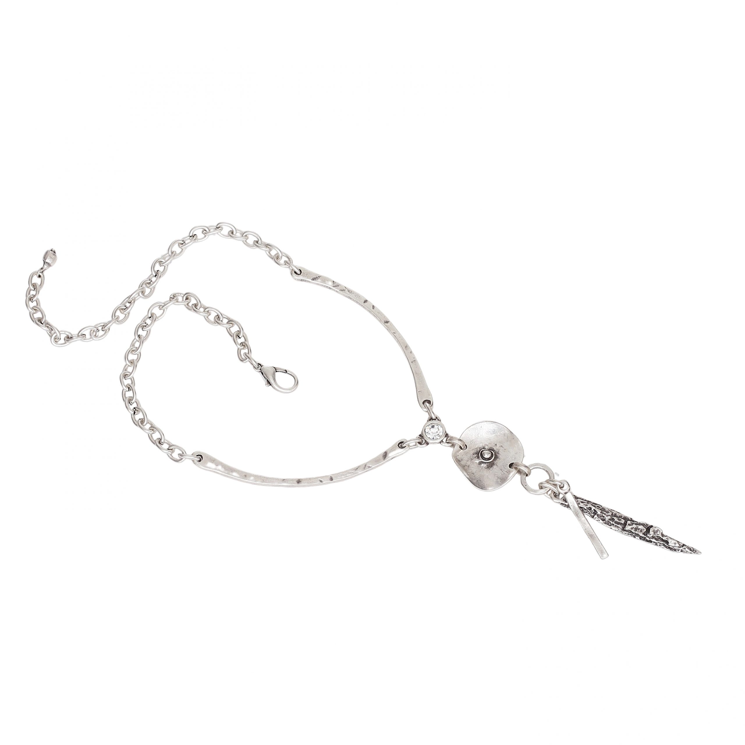 Handmade Crystal Pewter Necklace - 3915 - Image 2