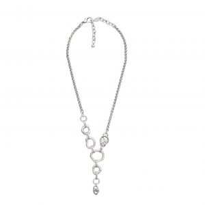 Handmade Small Heart Crystal Pewter Necklace - 3917