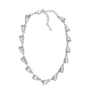 Handmade Treasure Crystal Pewter Necklace - 3919