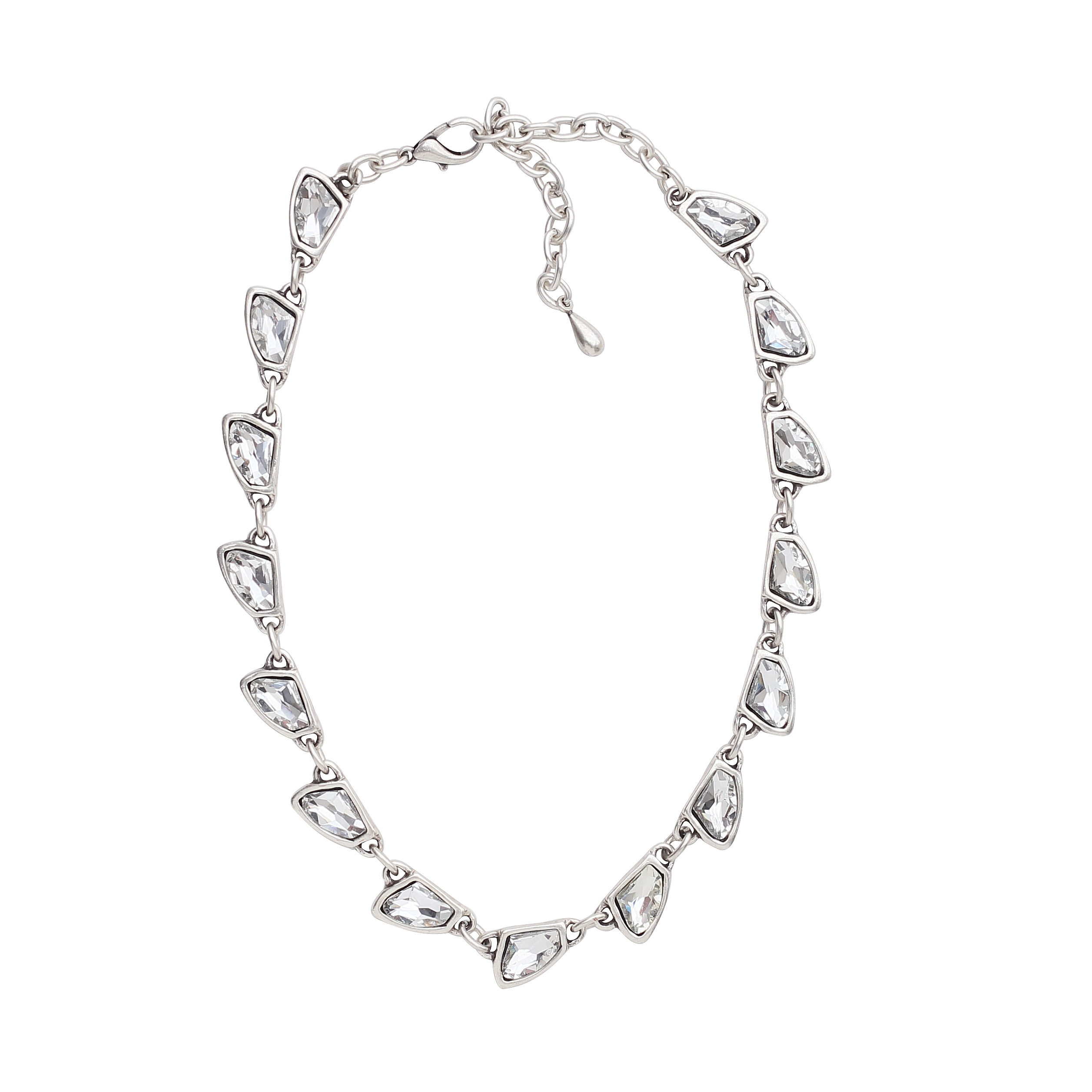Handmade Treasure Crystal Pewter Necklace - 3919