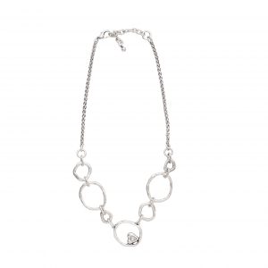 Handmade Crystal Pewter Necklace - 3923