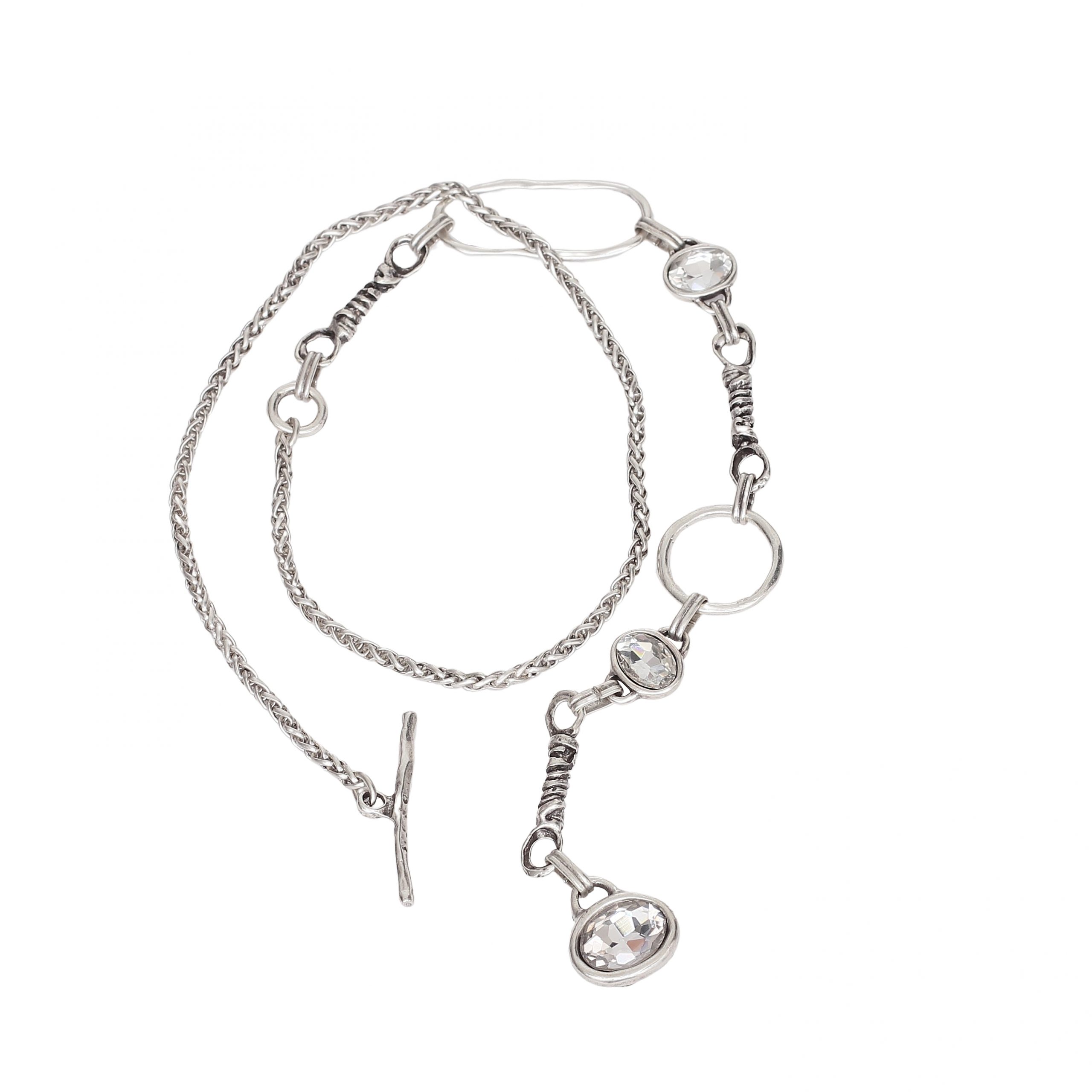 Handmade Crystal Pewter Necklace - 3925 - Image 3