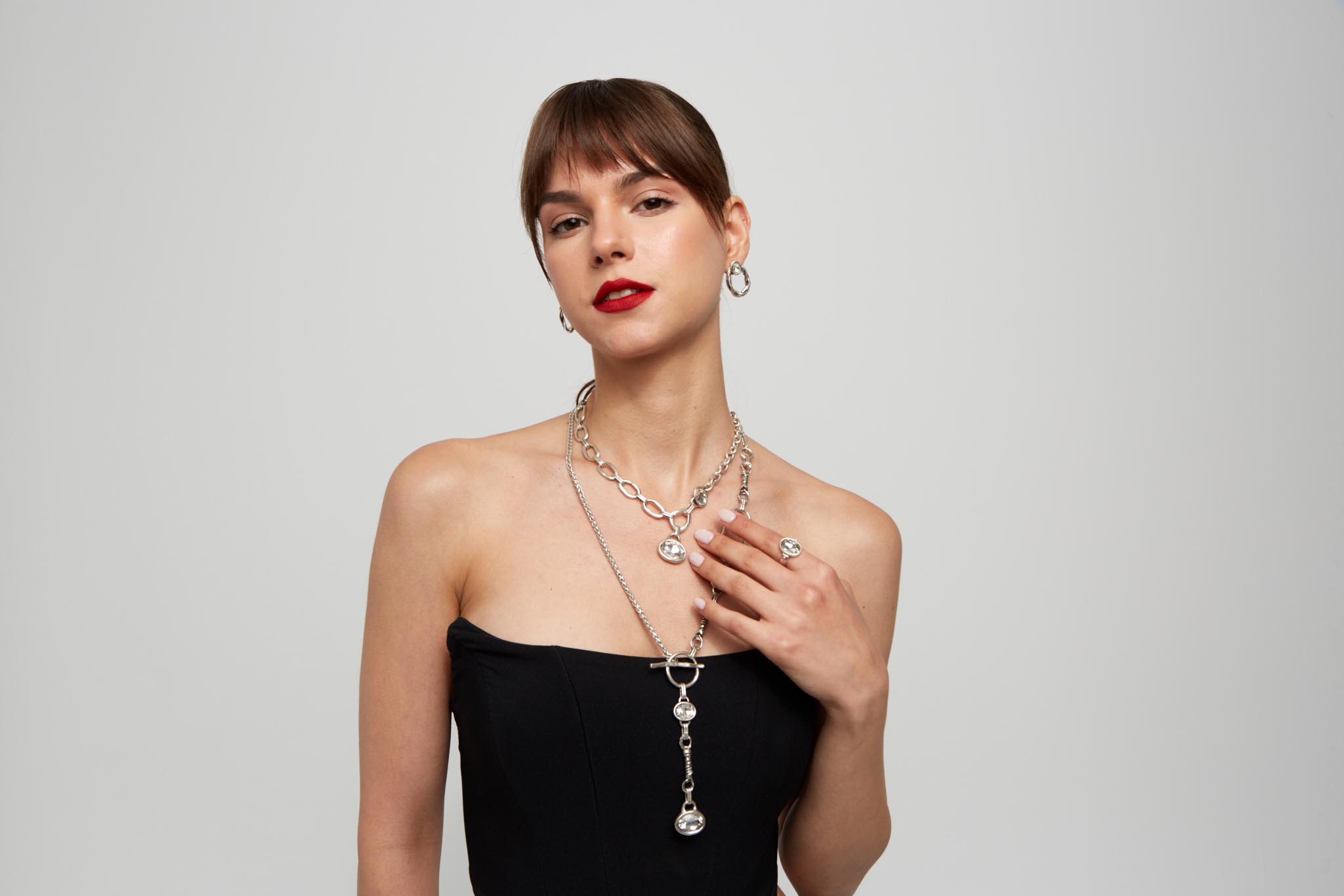 Handmade Crystal Pewter Necklace - 3925 - Image 5
