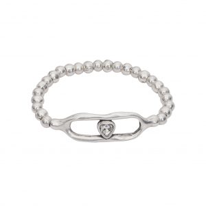 Handmade Heart Crystal Pewter Bracelet - 2901