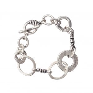 Handmade Pewter Link & Chain Bracelet - 2917