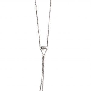 Handmade Tie Pewter Necklace - 3952