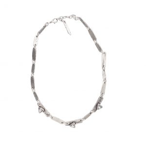 Handmade Crystal Pewter Necklace - 3955