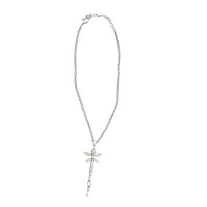 Handmade DragonFly Crystal Pewter Necklace - 3956