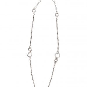 Handmade Long Chain Pewter Necklace - 3958