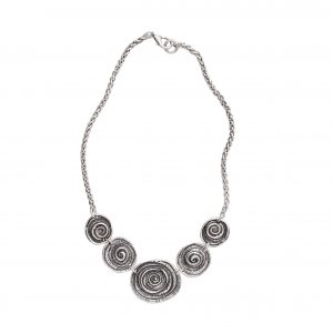 Handmade Rose Pewter Necklace - 3959