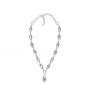 Handmade Crystal Pewter Necklace - 3975