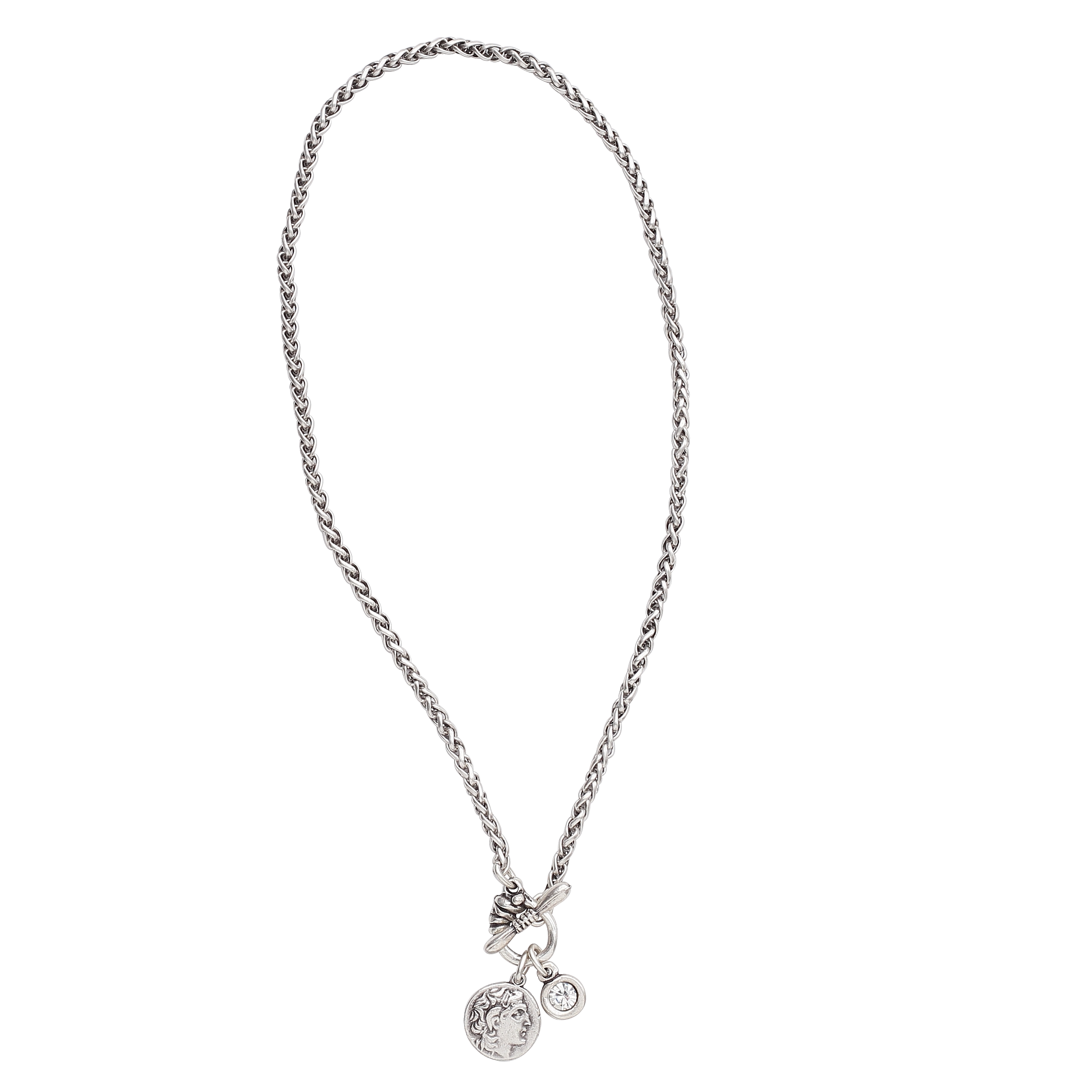Handmade Crystal Pewter Necklace - 3976