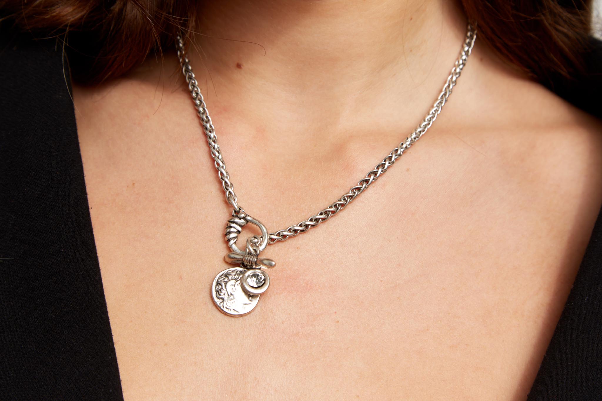 Handmade Crystal Pewter Necklace - 3976 - Image 5