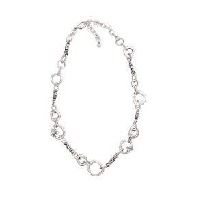 Handmade Crystal Pewter Necklace - 3994